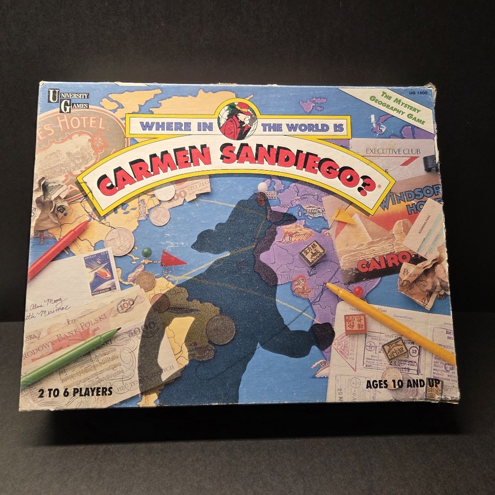 Where In The World Is Carmen Sandiego Board Game 1992 Vintage Educational Game